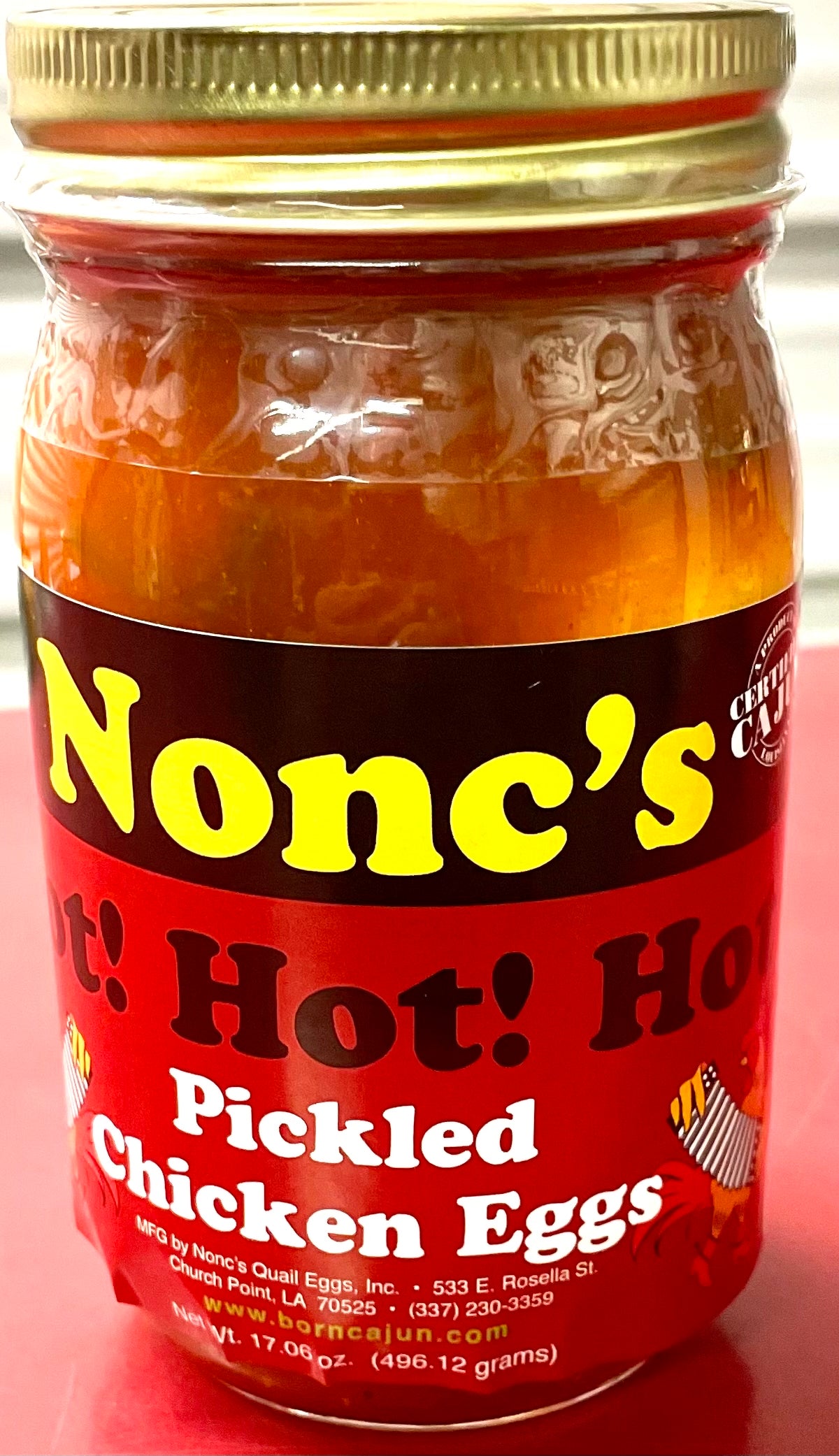 Nonc’s Pickled Chicken Eggs Hot 16oz 0793227965725