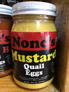 Nonc’s Pickled Quail Eggs Mustard 16oz 610074064107